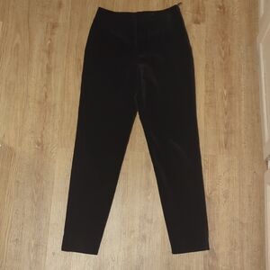 Classiques Entier Black Velvet Side Zip Tapered Leg Pants Size 6